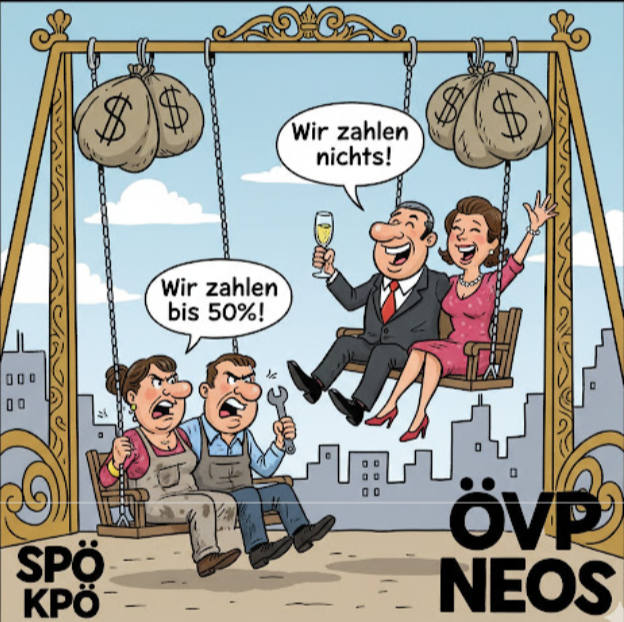 A diverse crowd of people holding signs and banners advocating for a Vermögenssteuer. The atmosphere is energetic and determined, with the sun shining brightly. Capture the textures of the signs and clothing, conveying a sense of unity and purpose. 4K resolution.